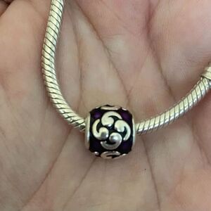 Authentic Pandora Purple Zen Enamel Charm